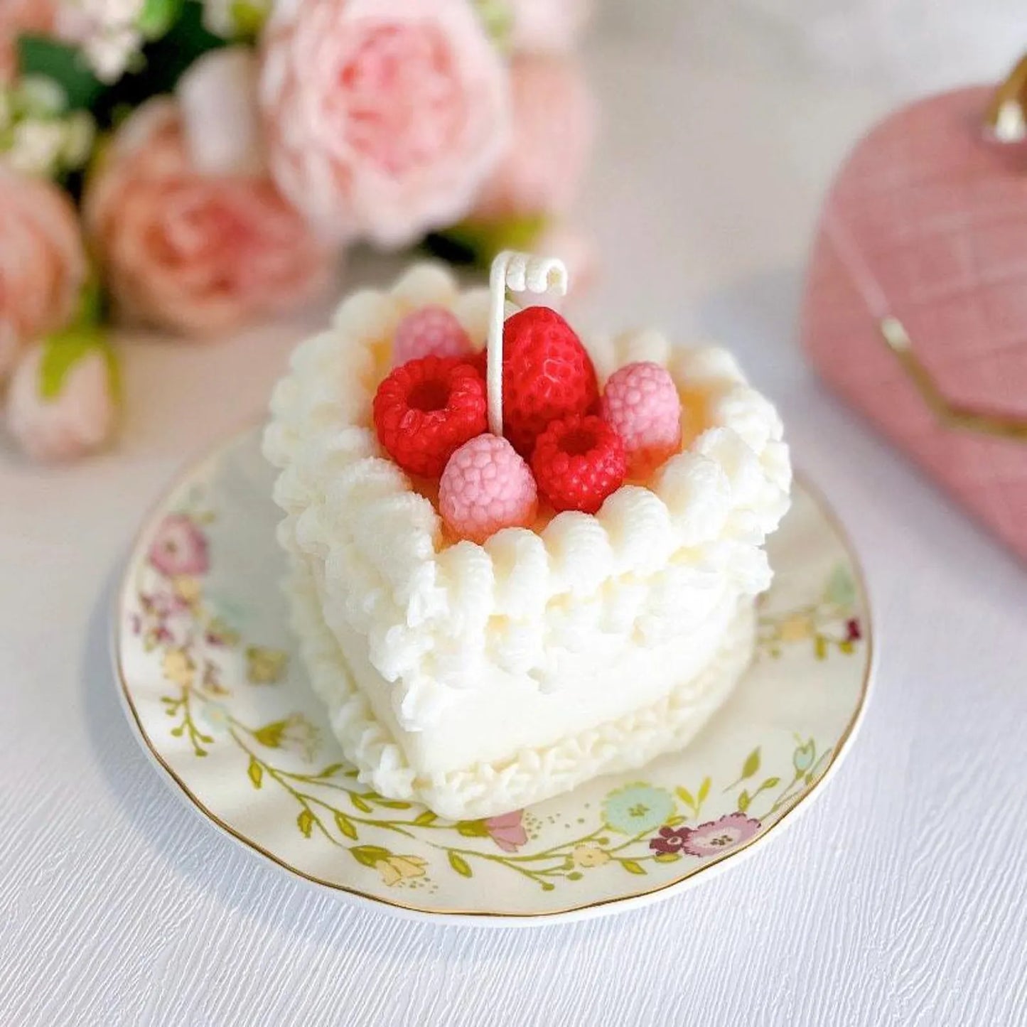 Pink Berries Cake Candle Gift