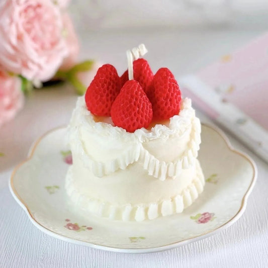 Strawberry Cake Candle Gift